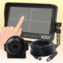 Car Backup System with Quad Monitor and IP69k Backup Camera